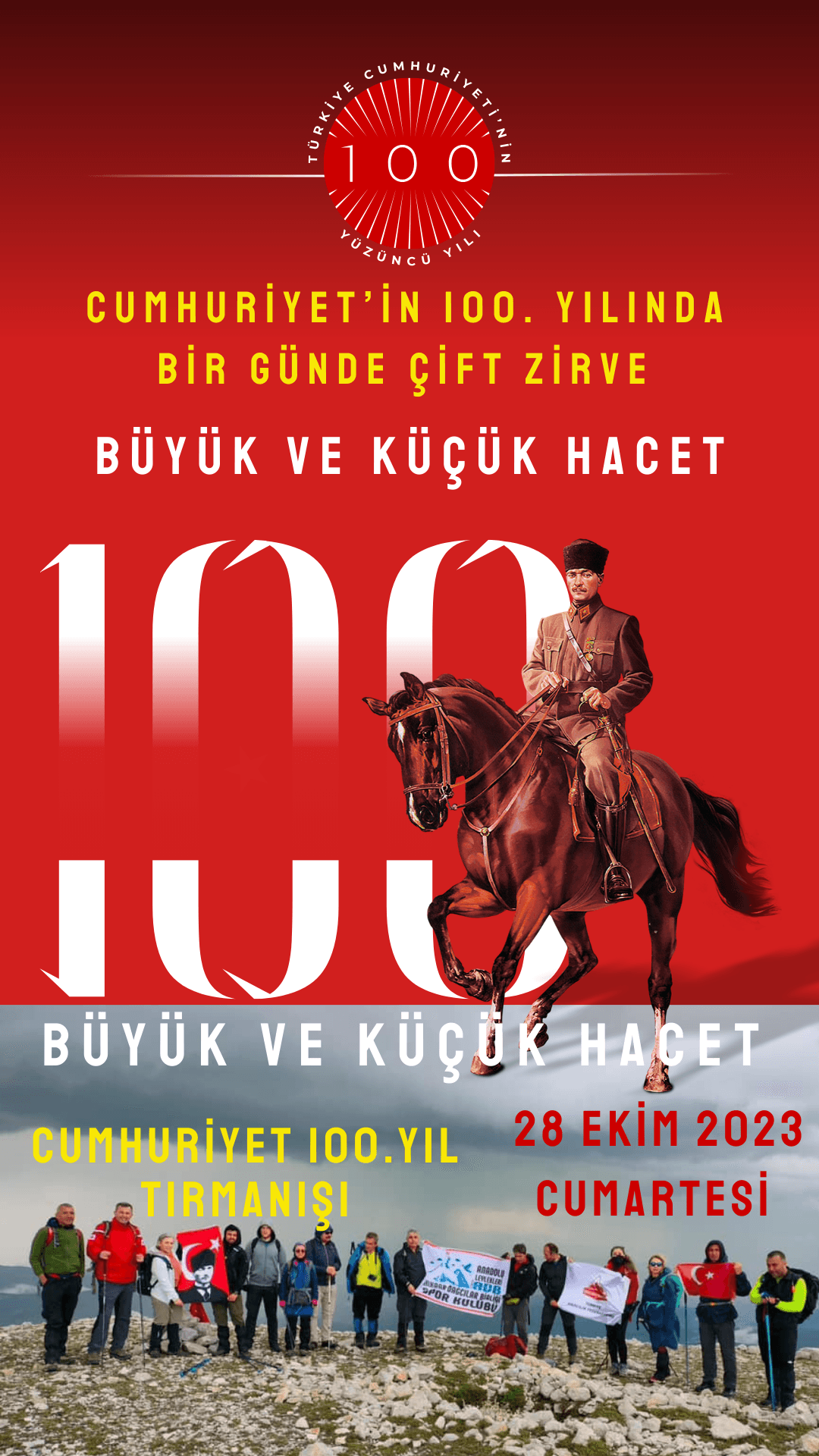 CUMHURİYET 100. YIL TIRMANIŞI BİR GÜNDE ÇİFT ZİRVE BÜYÜK VE KÜÇÜK ILGAZ